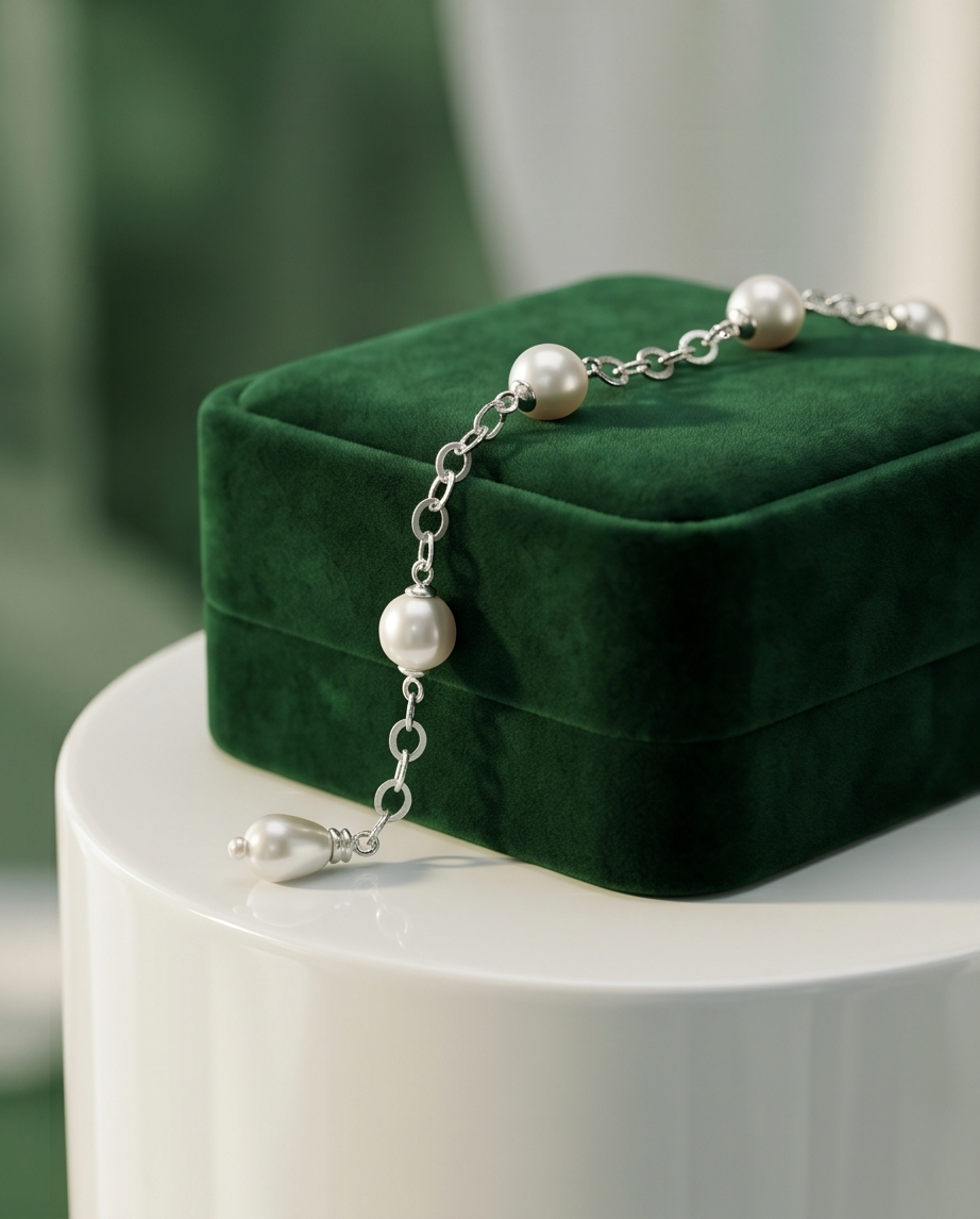 Bracelet argent et perles de culture