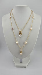 Collier chaine avec perles de culture