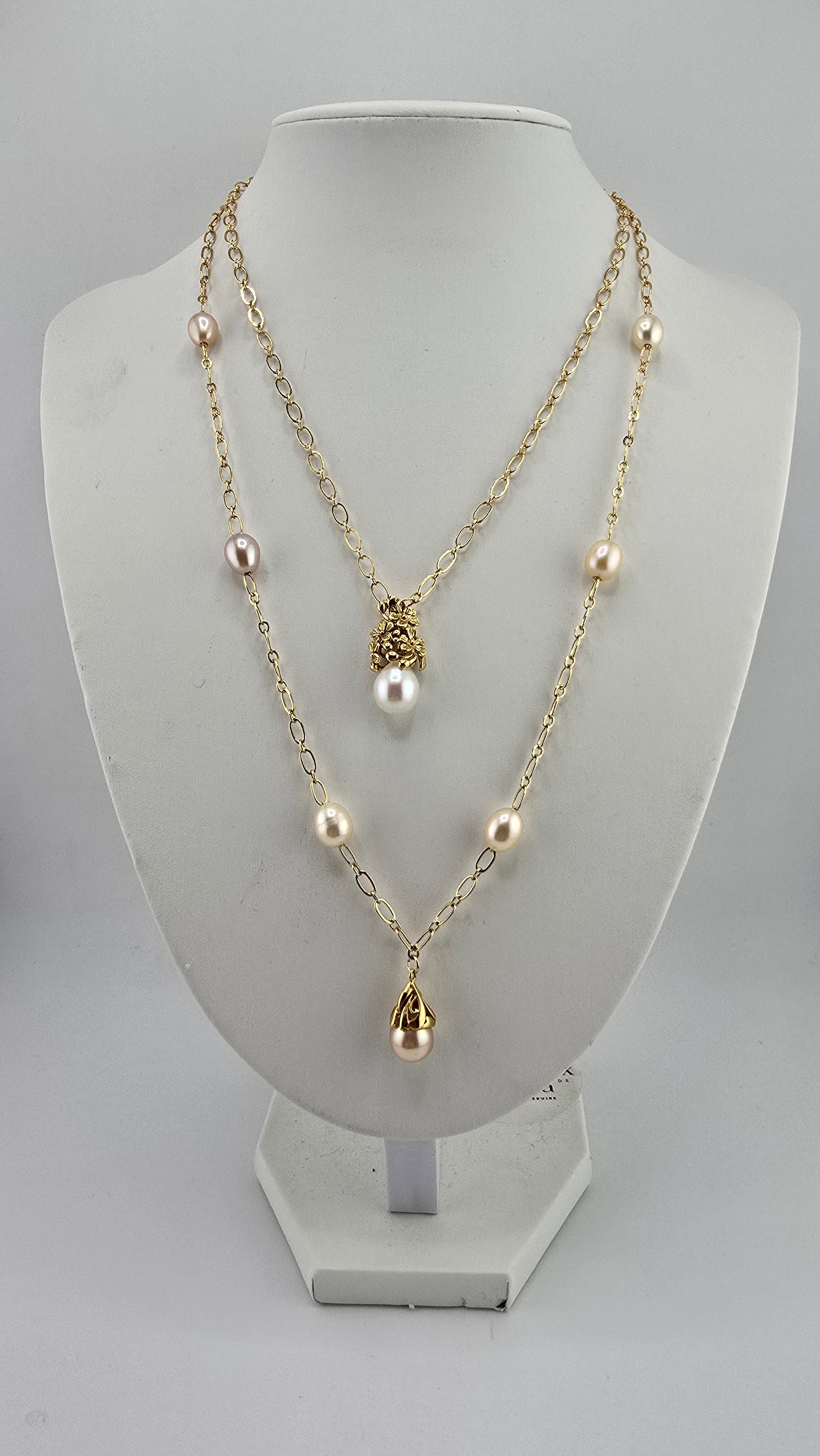 Collier chaine avec perles de culture