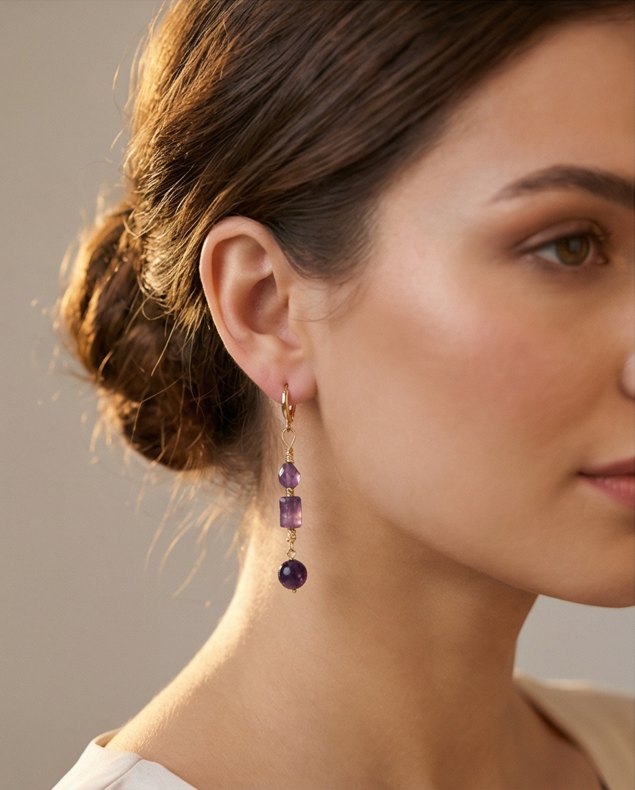 Boucles d’oreilles en Améthyste