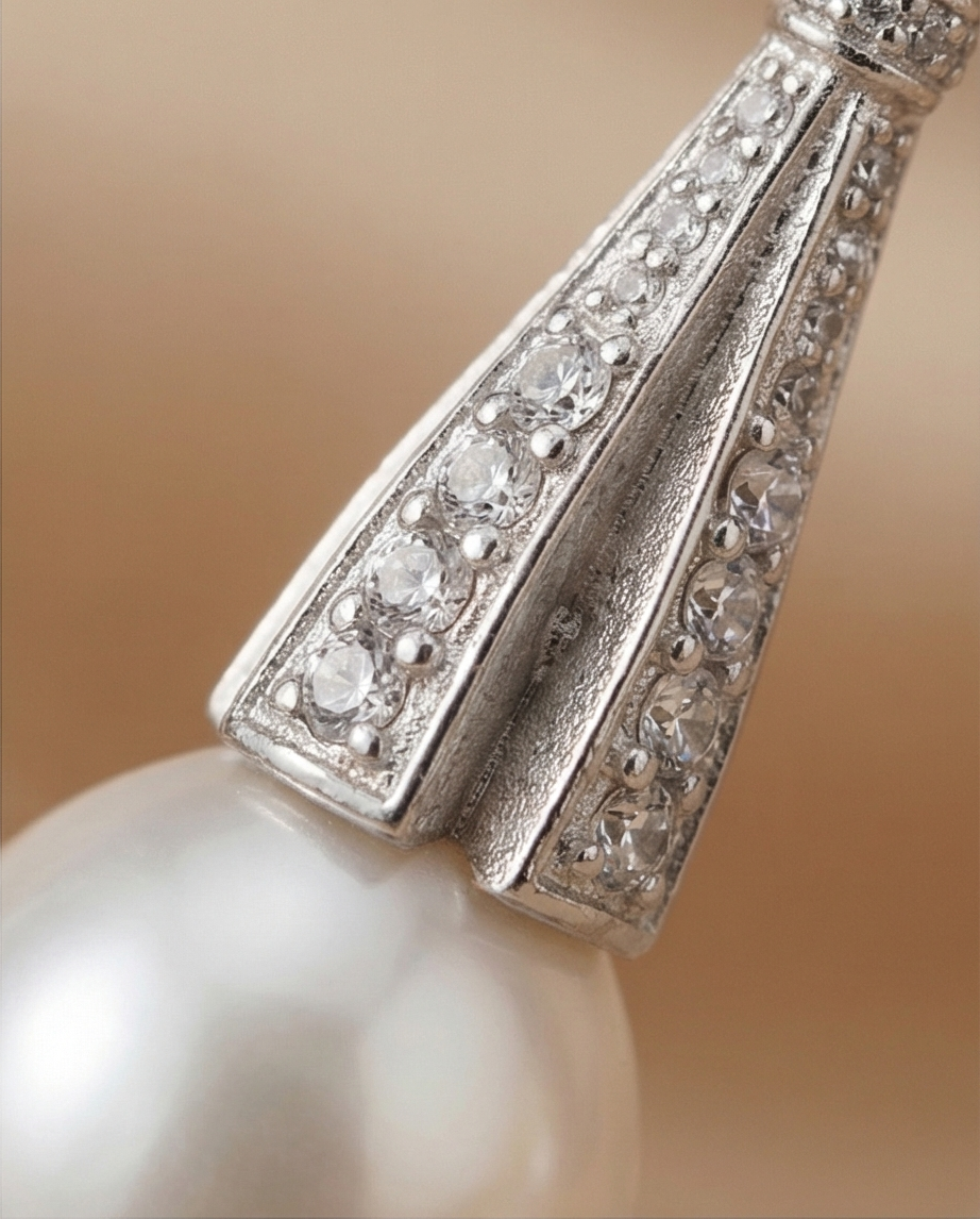 Boucles d’oreilles en argent et perles de culture