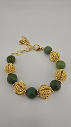 Bracelet en Agate et perles en plaqué or