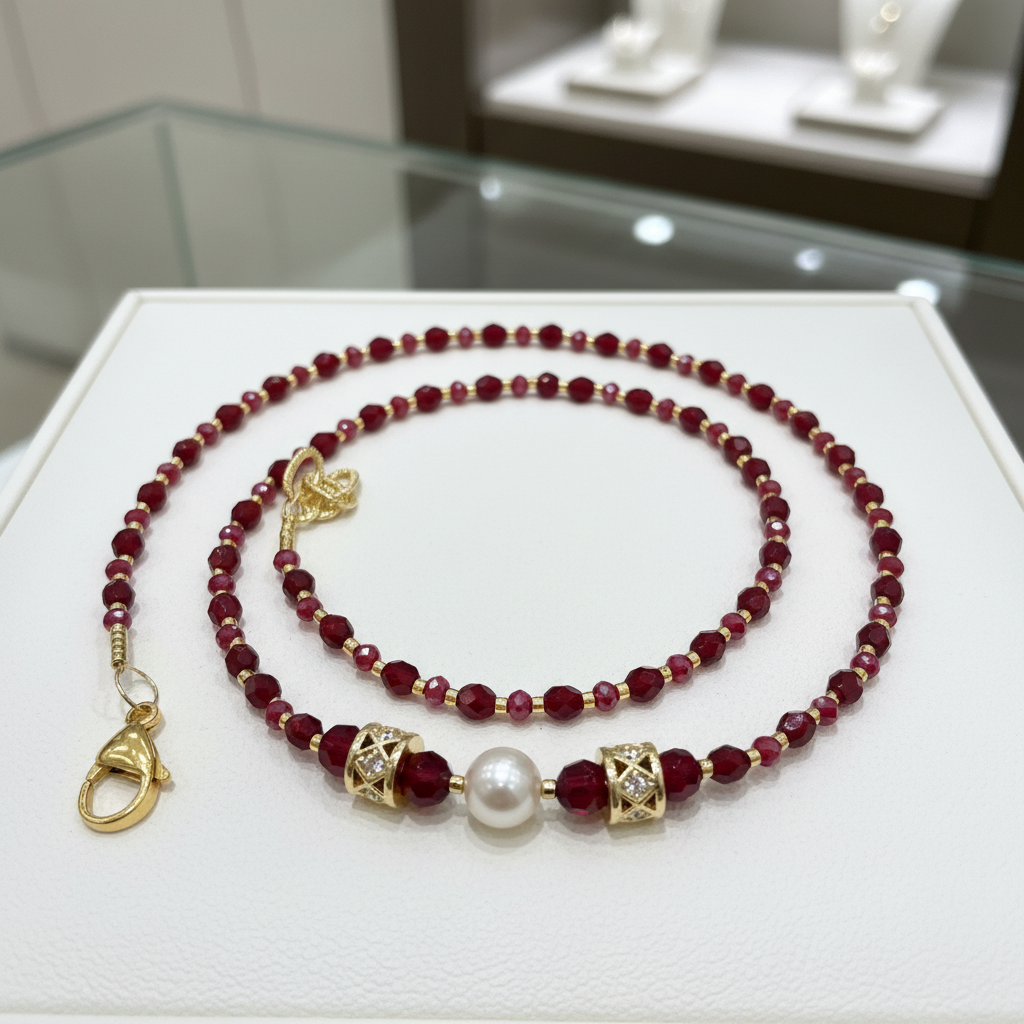 Collier avec une perle de culture centrale