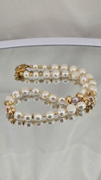 Collier perles de culture baroque et touches rosées