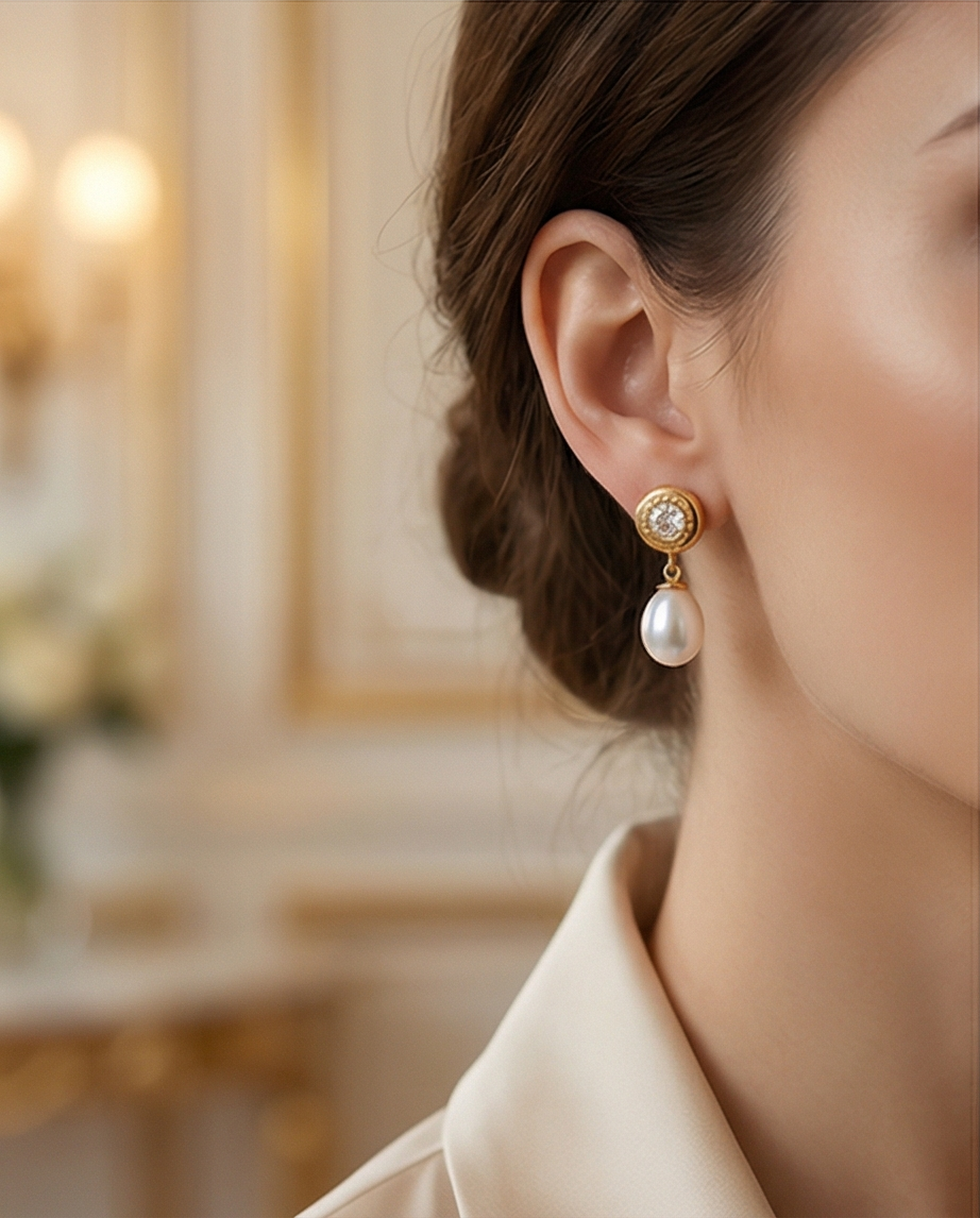 Boucles d’oreilles clous avec zircon