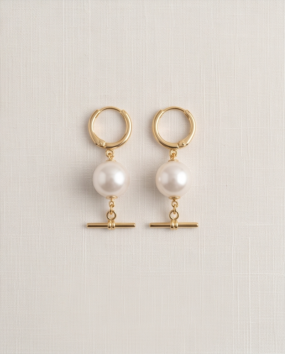 Boucles d'oreilles or 24k et perles de culture - Eclat Moderne