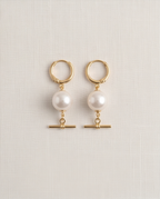 Boucles d'oreilles or 24k et perles de culture - Eclat Moderne