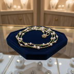 Collier triple rangs avec perles de culture irrégulières