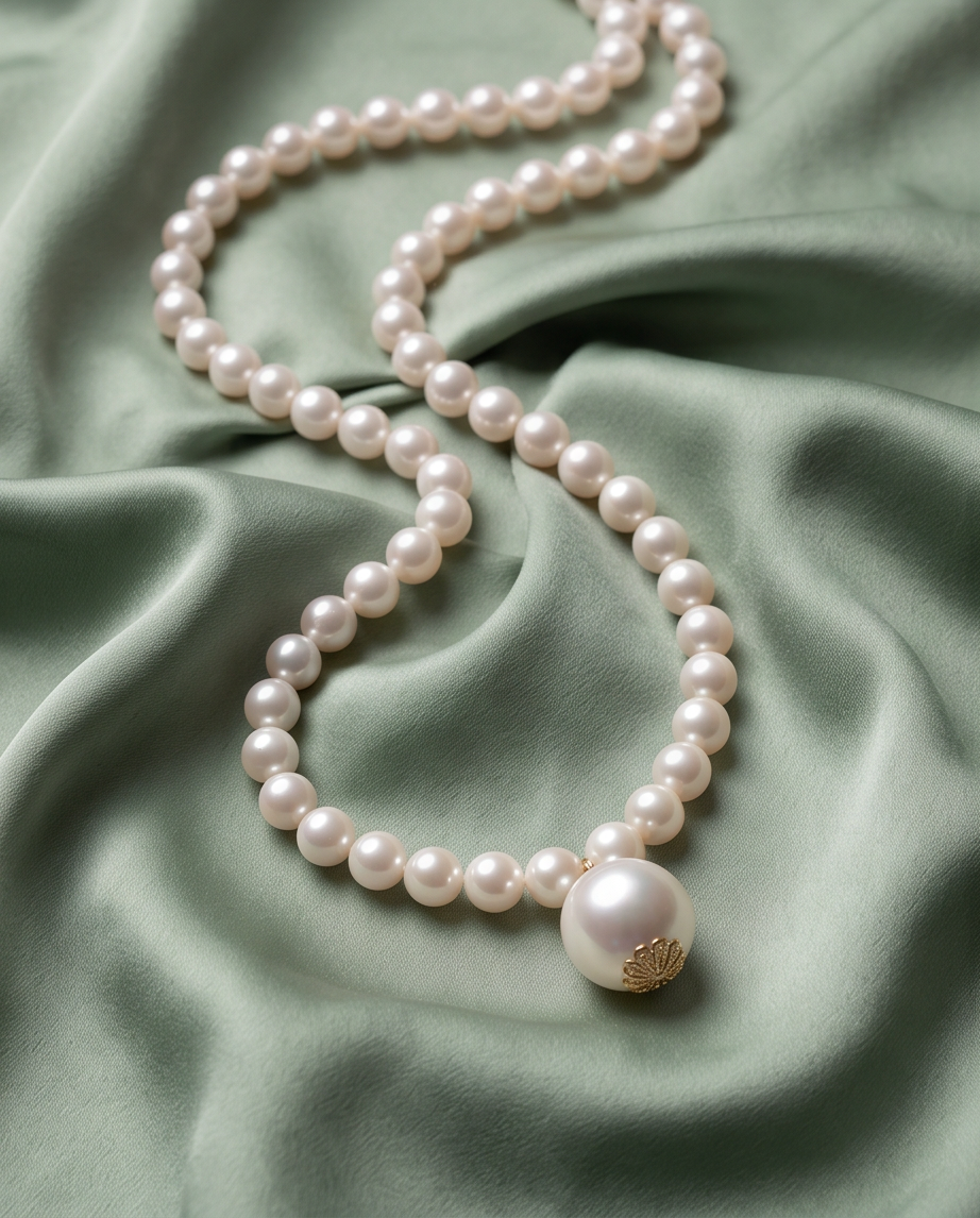 collier de perles de culture blanches d'eau douce et or