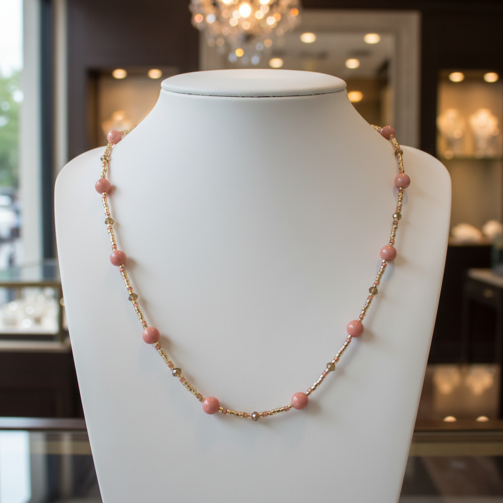 Collier en perles or