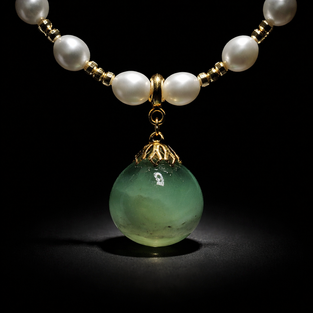 Collier et son pendentif en Jade vert