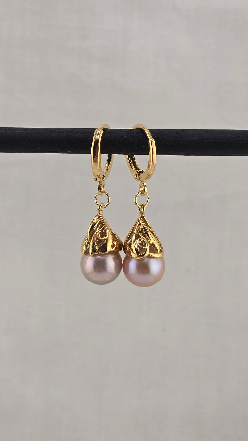 Boucles d'oreilles en perles de culture luisantes