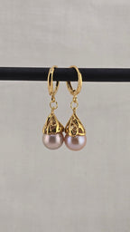 Boucles d'oreilles en perles de culture luisantes