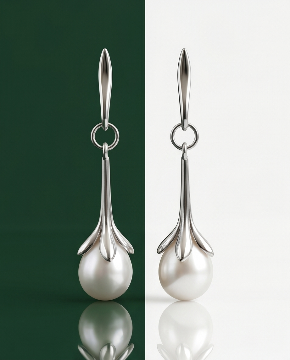 925/1000 rhodium-plated silver earrings