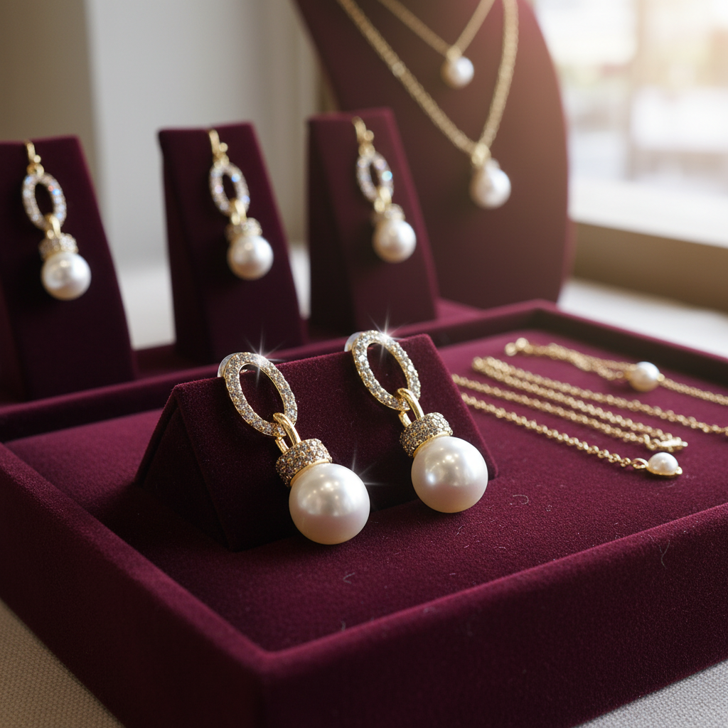 Boucles d oreilles en plaqué or 18K et strass