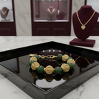 Bracelet en Agate et perles en plaqué or