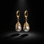 Boucles d'oreilles avec perles de culture baroque